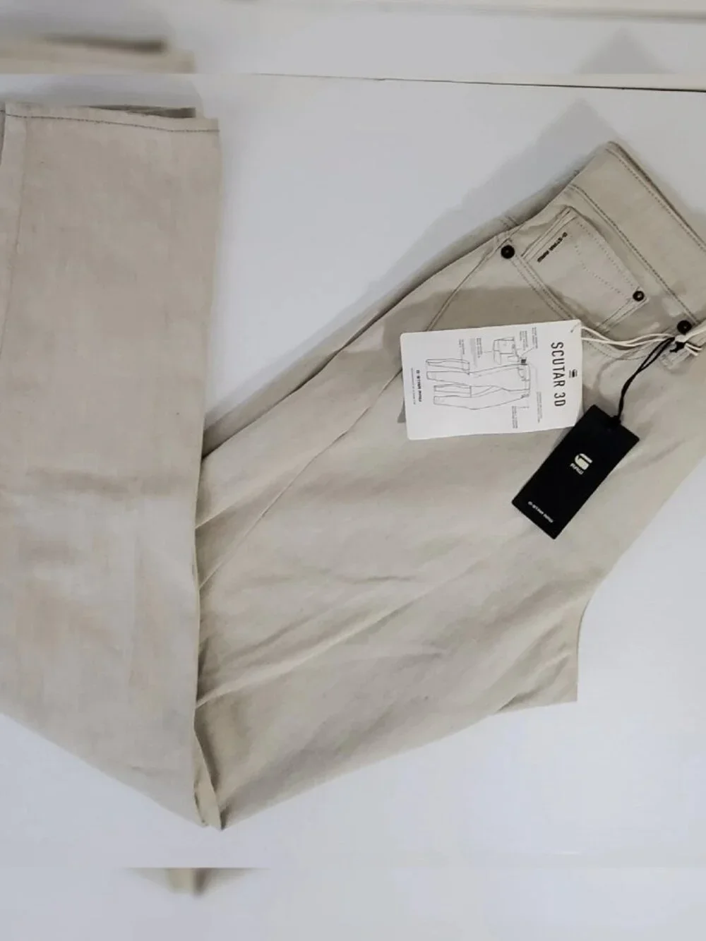 G-STAR RAW SCUTAR 3D SLIM TAPERED DENIM PANT WOMEN'S SIZE W32 L34 COLOR ECRU